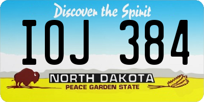 ND license plate IOJ384