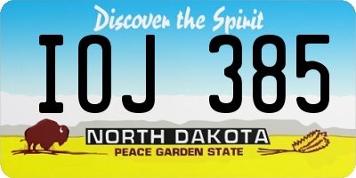 ND license plate IOJ385