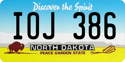 ND license plate IOJ386