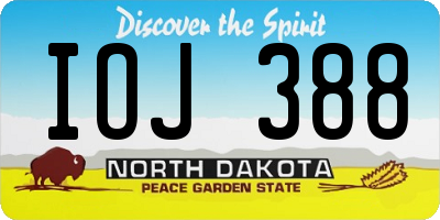ND license plate IOJ388