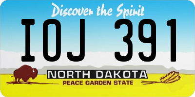 ND license plate IOJ391