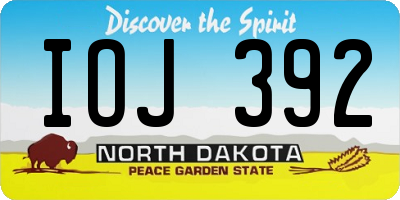 ND license plate IOJ392