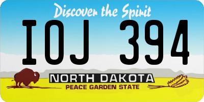 ND license plate IOJ394