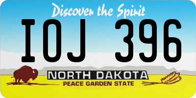 ND license plate IOJ396
