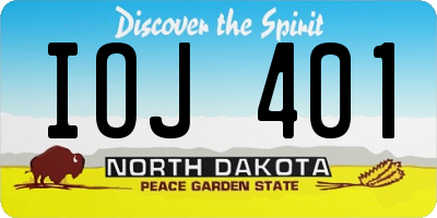 ND license plate IOJ401