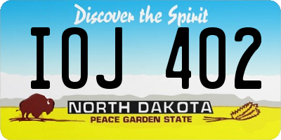 ND license plate IOJ402