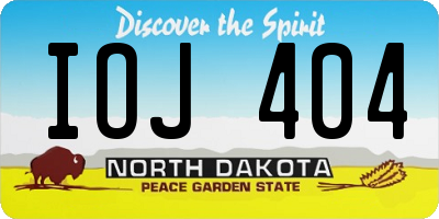 ND license plate IOJ404
