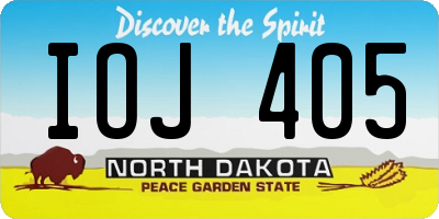 ND license plate IOJ405