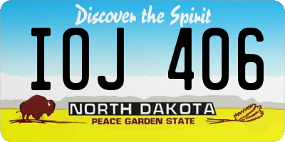 ND license plate IOJ406