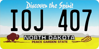 ND license plate IOJ407