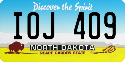ND license plate IOJ409