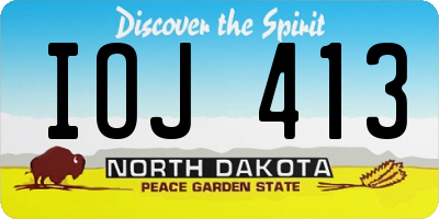ND license plate IOJ413