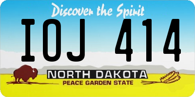 ND license plate IOJ414
