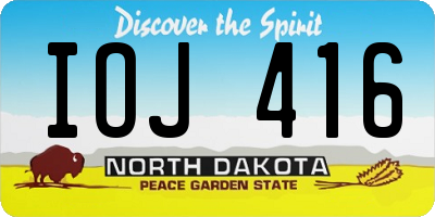 ND license plate IOJ416