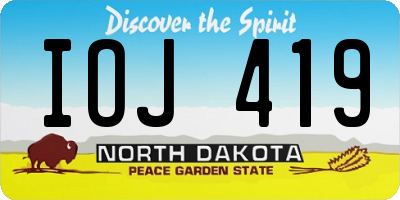 ND license plate IOJ419