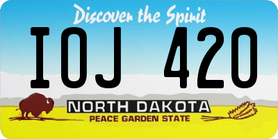 ND license plate IOJ420