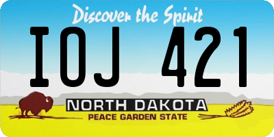 ND license plate IOJ421