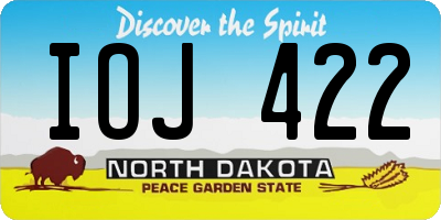 ND license plate IOJ422