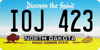ND license plate IOJ423