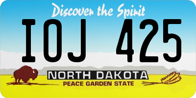 ND license plate IOJ425