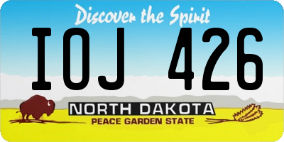 ND license plate IOJ426