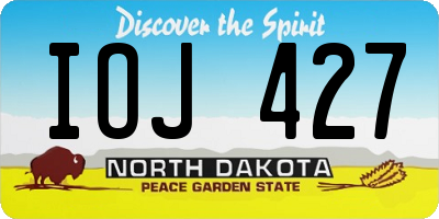ND license plate IOJ427