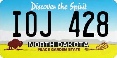 ND license plate IOJ428