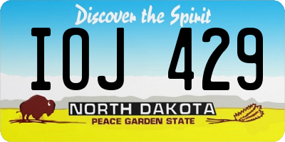 ND license plate IOJ429