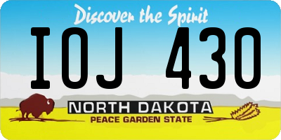 ND license plate IOJ430