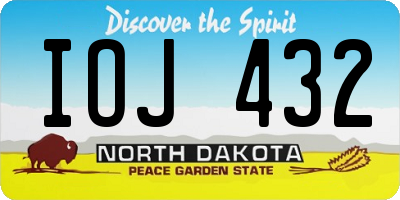 ND license plate IOJ432