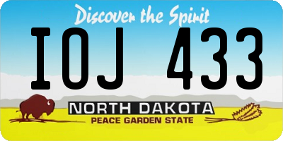 ND license plate IOJ433