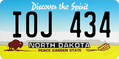ND license plate IOJ434