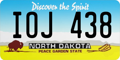 ND license plate IOJ438