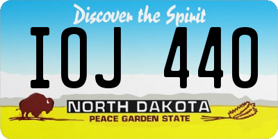 ND license plate IOJ440