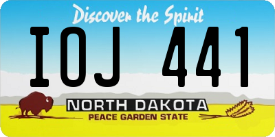 ND license plate IOJ441