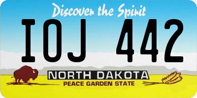 ND license plate IOJ442