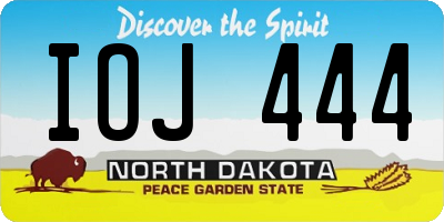 ND license plate IOJ444