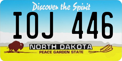 ND license plate IOJ446