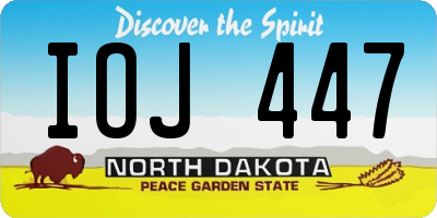 ND license plate IOJ447