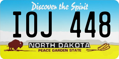 ND license plate IOJ448