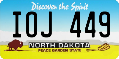 ND license plate IOJ449