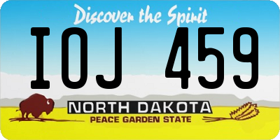 ND license plate IOJ459