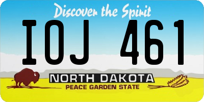 ND license plate IOJ461