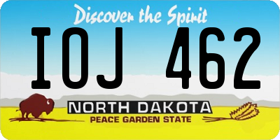 ND license plate IOJ462