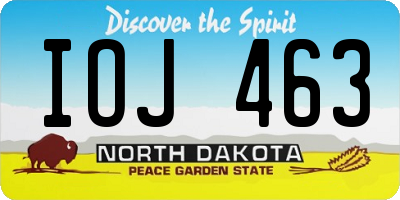 ND license plate IOJ463