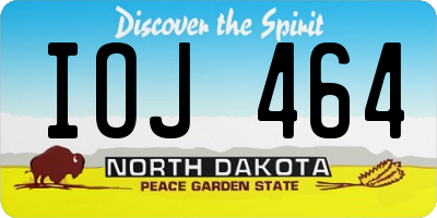 ND license plate IOJ464
