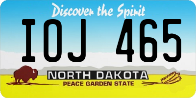ND license plate IOJ465
