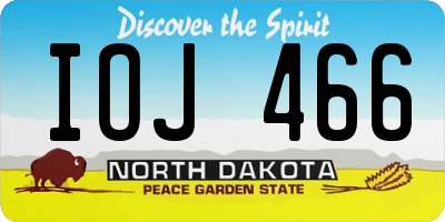 ND license plate IOJ466