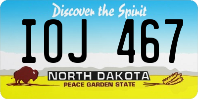 ND license plate IOJ467