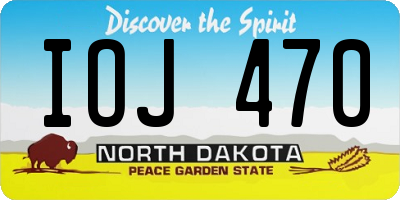 ND license plate IOJ470